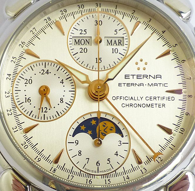 Eterna 1948 Moonphase Calendar Chronograph Certified Chronometer NWW Eterna 1948 Moonphase Calendar Chronograph Certified Chronometer NWW
