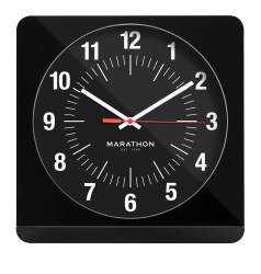 Marathon Marathon Studio Edition Jumbo 12 Inch Analog Wall Clock With Auto Night-Light. Black/Black CL030057-BK-WS-NA