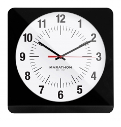 Marathon Marathon Studio Edition Jumbo 12 Inch Analog Wall Clock With Auto Night-Light. Black/White CL030057-BK-BS-NA