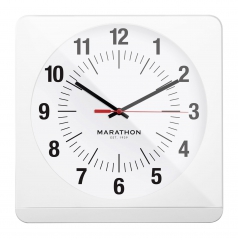 Marathon Marathon Studio Edition Jumbo 12 Inch Analog Wall Clock With Auto Night-Light. White/White CL030057-WH-WS-NA