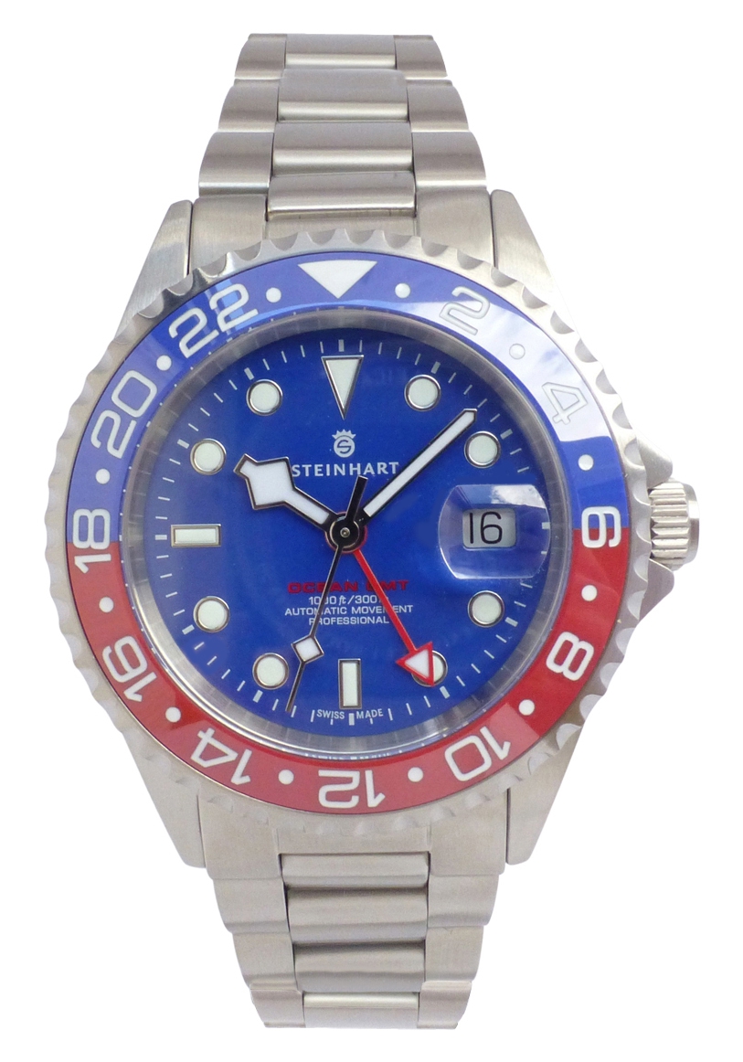 Steinhart Steinhart Ocean One GMT BLUE-RED Ceramic Blue Dial Diver Watch  103-1322