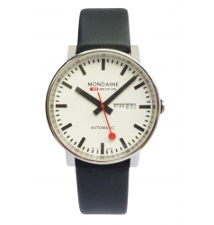 Mondaine Official Swiss Railway Watch Automatic Day Date Replica of Swiss Railway Station Clock NWW 2001