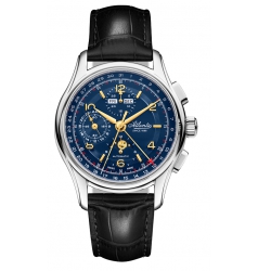 Atlantic Atlantic Worldmaster Moonphase Chronograph Blue Steel Ltd Edition. Valjoux 7751 52851.41.55GM