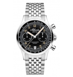 Atlantic Atlantic Worldmaster Bicompax Black on Metal Bracelet 52857.41.63